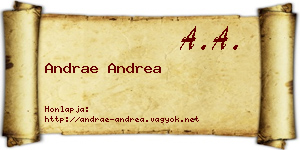 Andrae Andrea névjegykártya